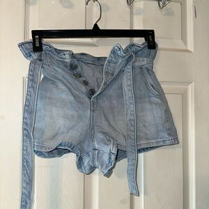 American Eagle Outfitters Light Blue High Waist Denim Shorts